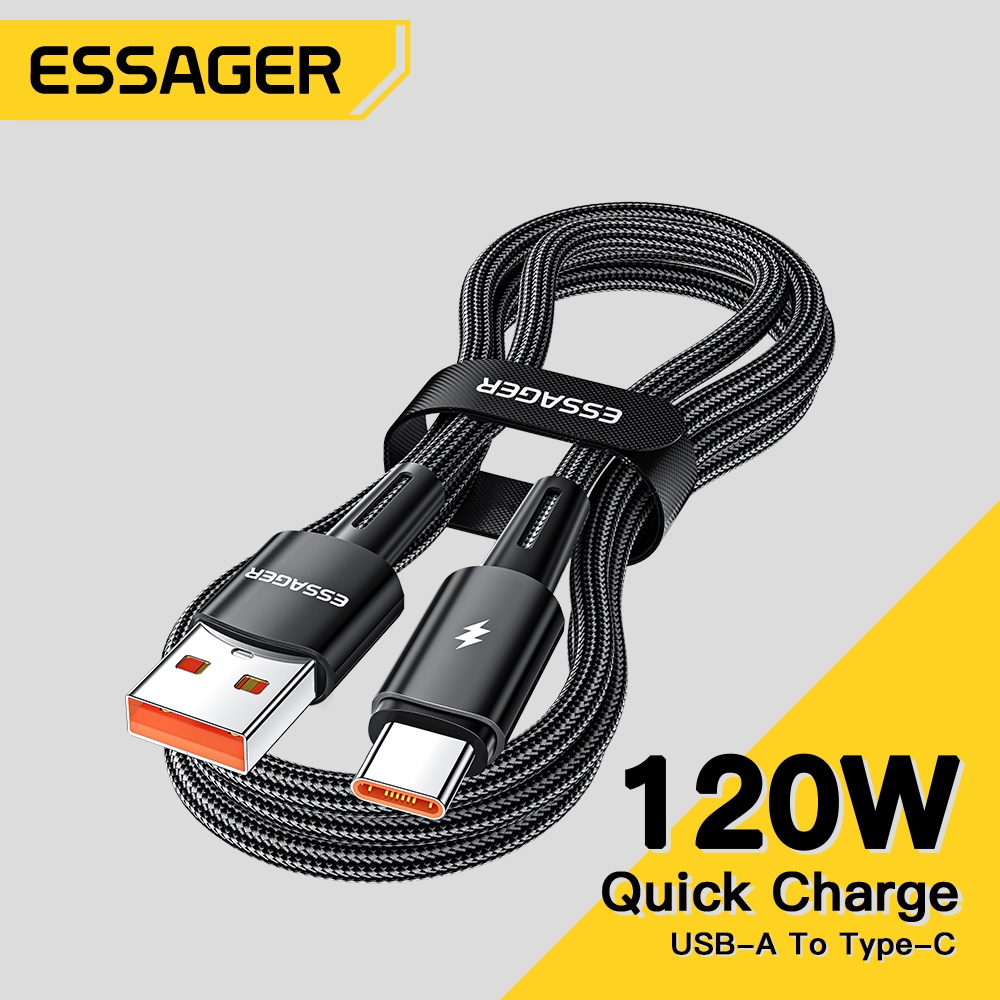 Cabo De Carga Rápida Essager 120W Super Tipo C 6A USB Para Xiaomi 12Pro K50 67W 11Pro