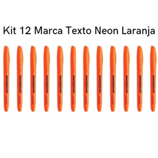 Kit 12 Marca Texto Neon Laranja Masterprint - Grifa Texto em Oferta na Shopee