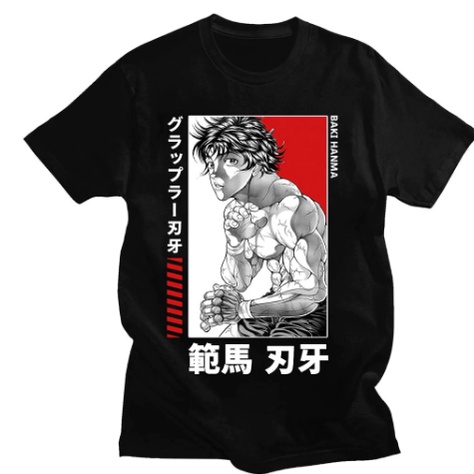 Camiseta Básica Algodão Unissex Mangá Baki The Grappler Moda Anime Oferta
