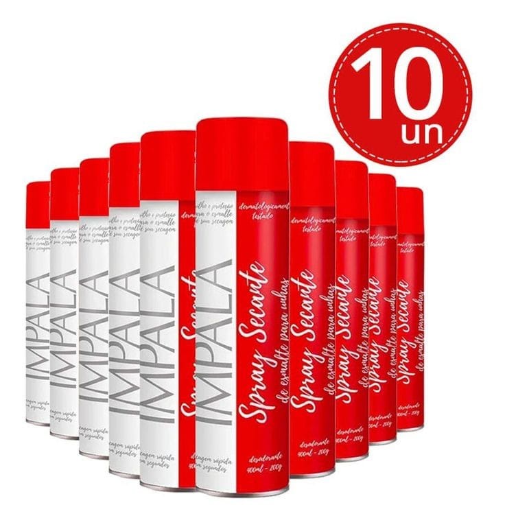 Kit Com 10 Spray Secante Para Unha Impala