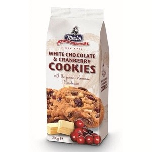 Cookie Holandês Merba Cranberry Com Gotas De Chocolate Branco 200 G