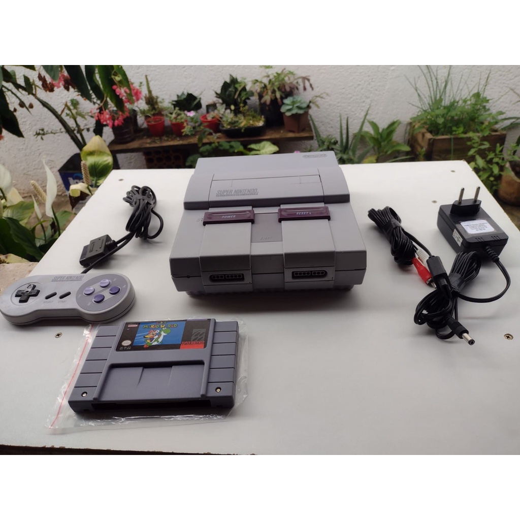 Super Nintendo Console Snes Fat Funcionando 100% Completo + 1 Fita ...