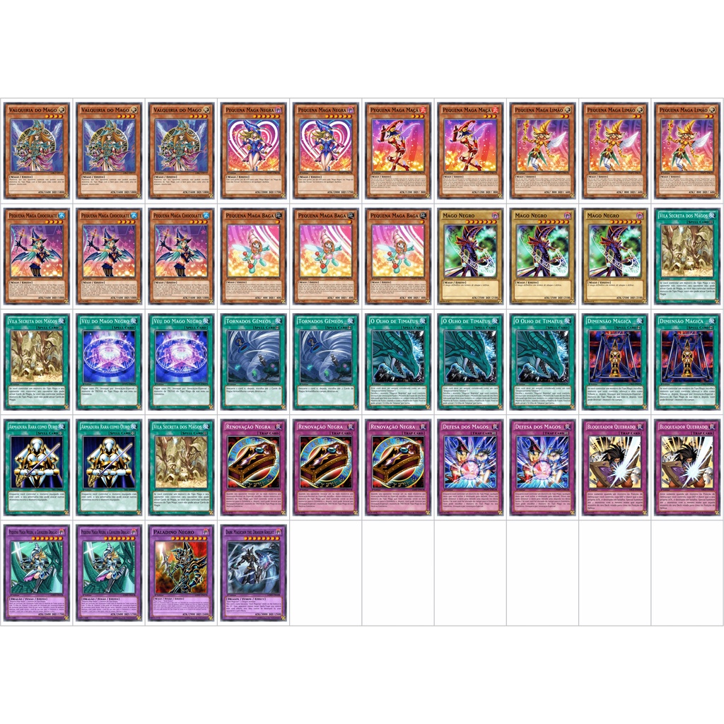 Cartas Yugioh - Deck Pequena Maga Negra 44 cards Tcg Ou Anime