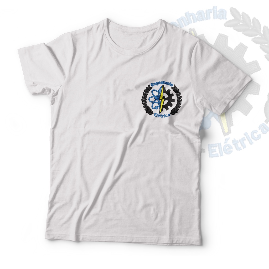 Camisa Engenharia Elétrica Bordada Símbolo Eng Elétrica em Malha PV Antipiling Faculdade de Engenharia Elétrica T-Shirt