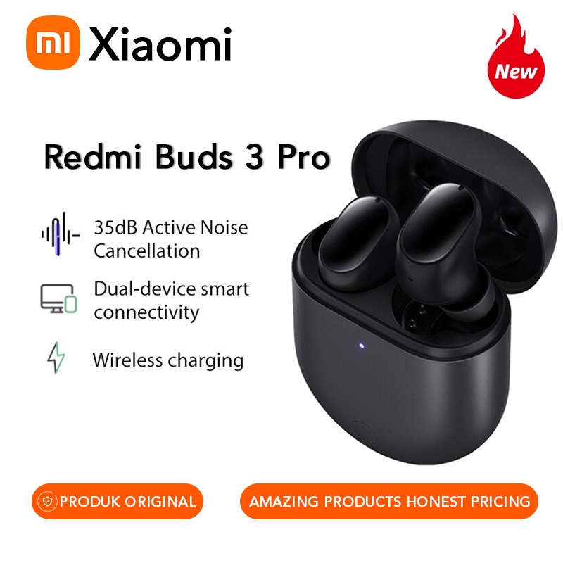 Global Versão Xiaomi Redmi Buds 3 Pro TWS Fone De Ouvido Bluetooth Sem Fio Fones 35dB ANC Dual-device Airdots