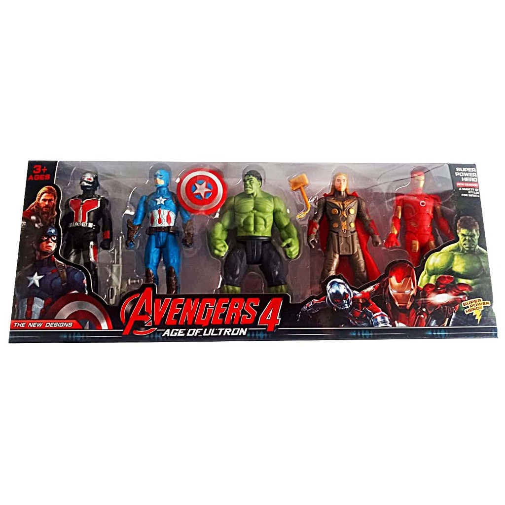 Kit Bonecos Vingadores Heróis - 5 Bonecos 15 Cm Articulados -