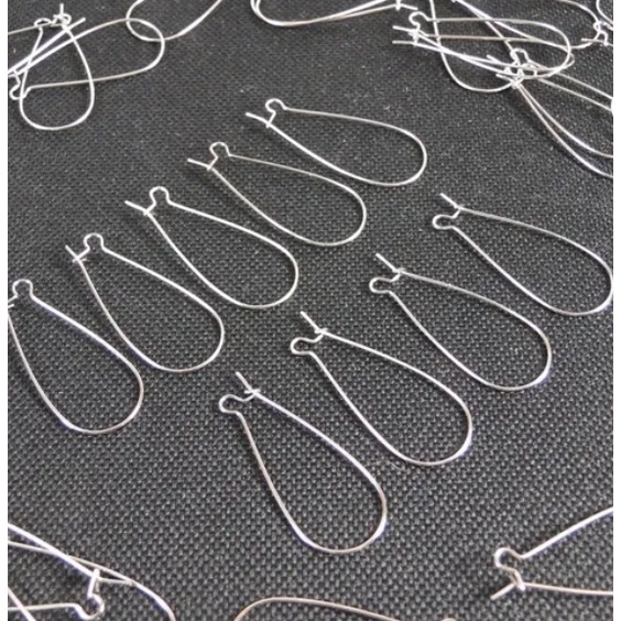 100 Base Para Brinco Anzol Prateado 25mm Bijuteria Artesanato
