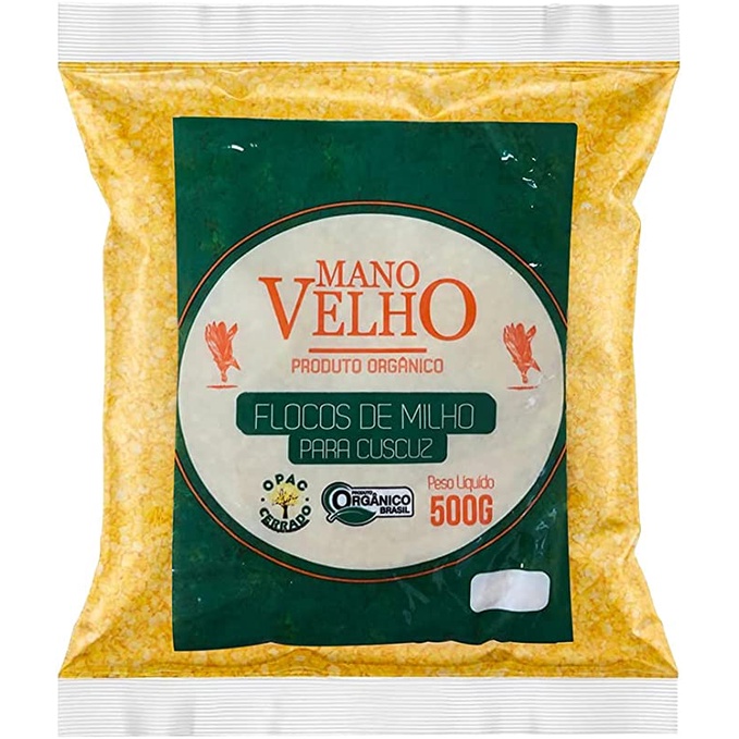 Flocos de Milho Orgânico 500g Mano Velho Flocão Milho Cuscuz