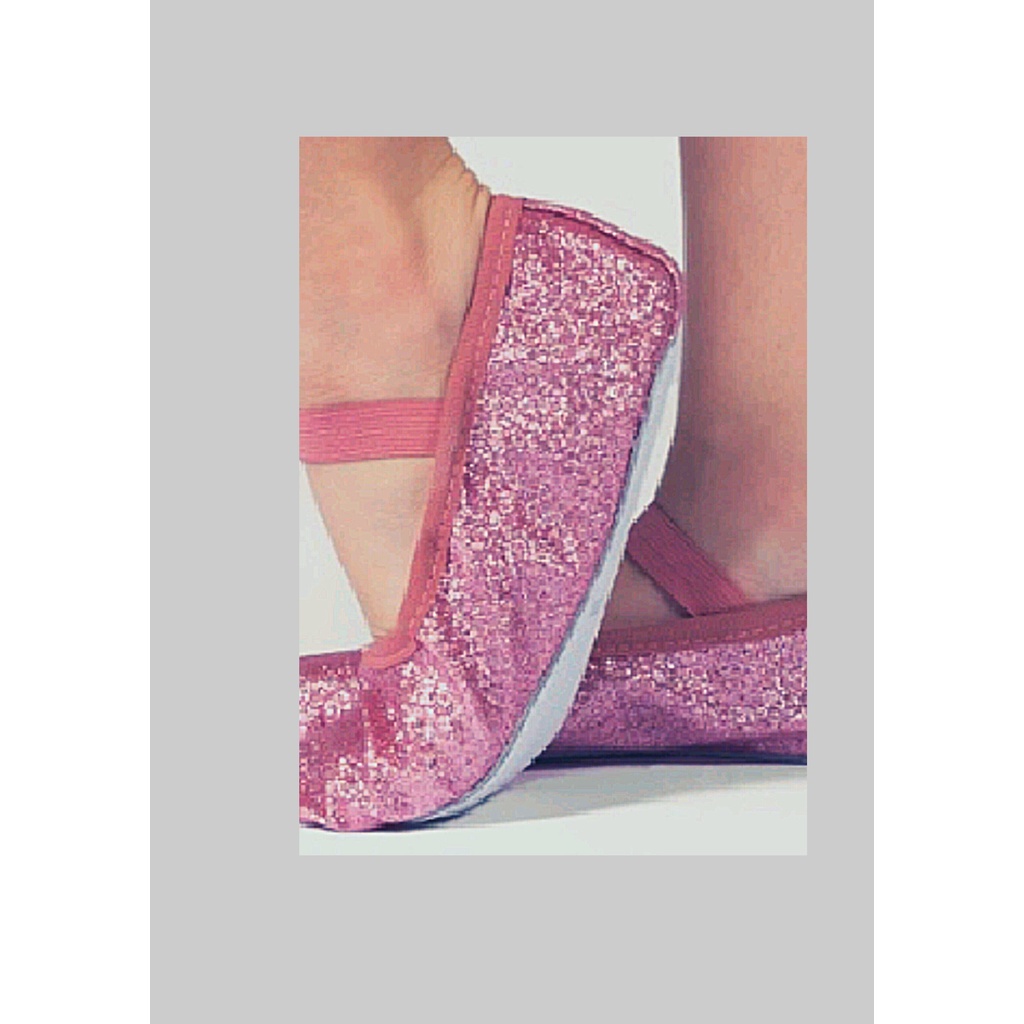 SAPATILHAS MEIA PONTA DE GLITER NA COR ROSA ADULTO >BALLET (SÓ DANÇA)