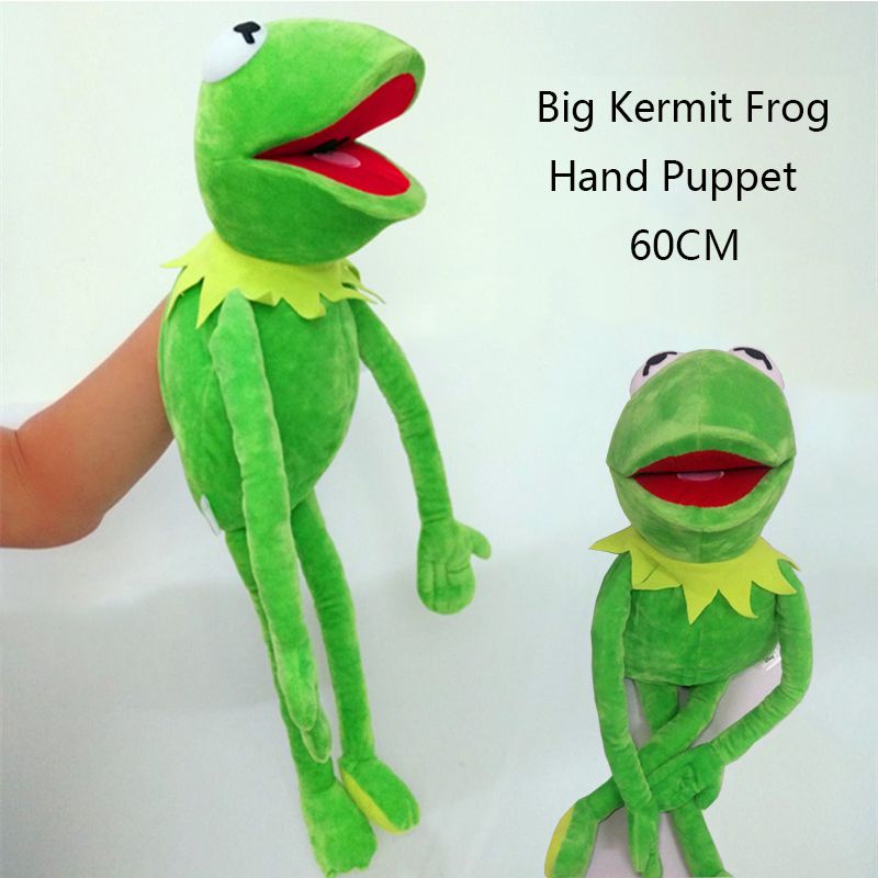 Novo 60 cm Grande Kermit The Sapo Fantoche De Mão De Corpo Inteiro Brinquedo De Pelúcia Macia Crianças Presente De Natal