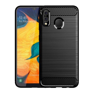 Capa anti shock para Samsung galaxy a30/a20 fibra couro(película de vidro opcional) em Oferta na Shopee