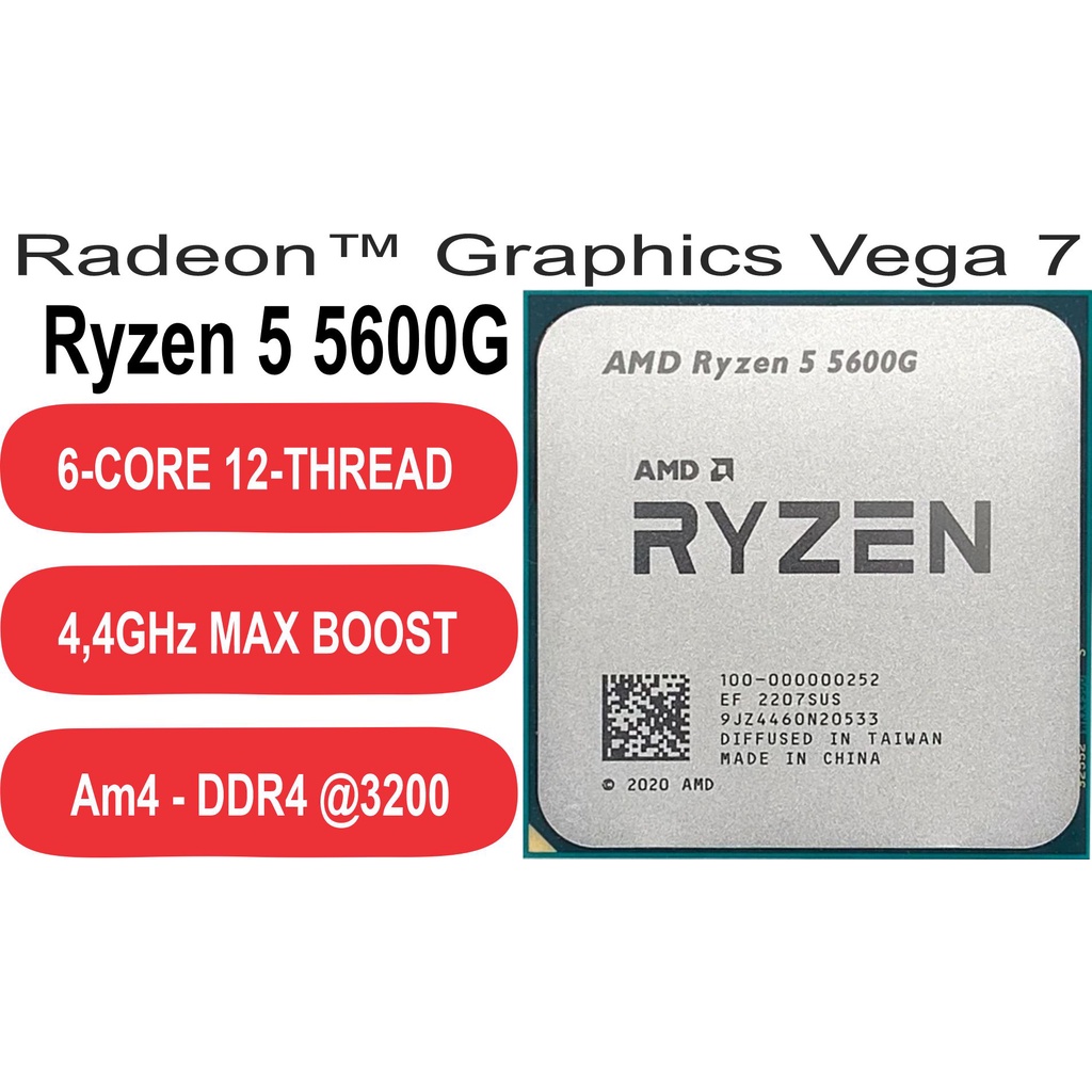 Processador Gamer Amd Ryzen 5 5600g 6/12 com video integrado | Shopee ...