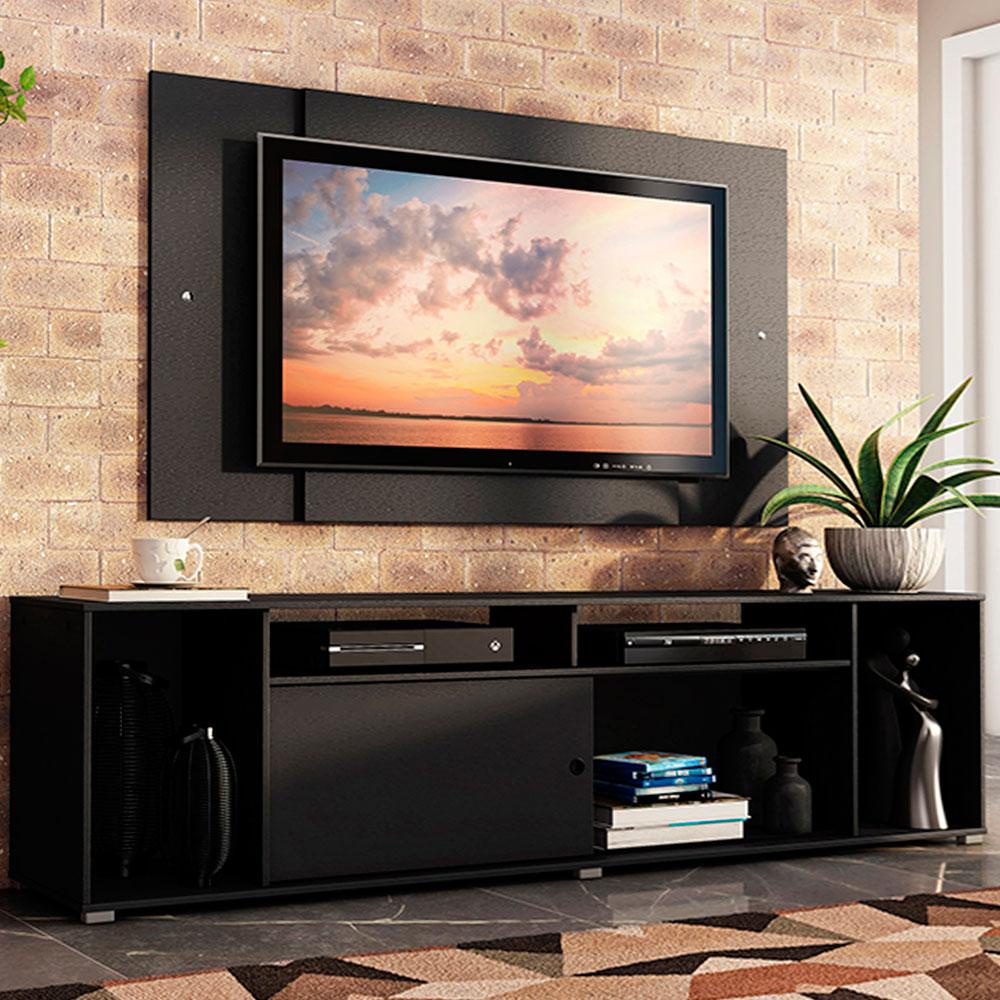 Rack Madesa Cancun e Painel para TV até 58 Polegadas - Preto em Oferta na Shopee