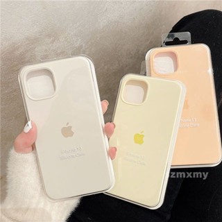 Capa De Silicone Líquido Quadrado Antigo Branco IPhone 14 12 13 11 Pro Max X XS XR Traseira Macia À Prova De Queda 7 8 14Plus