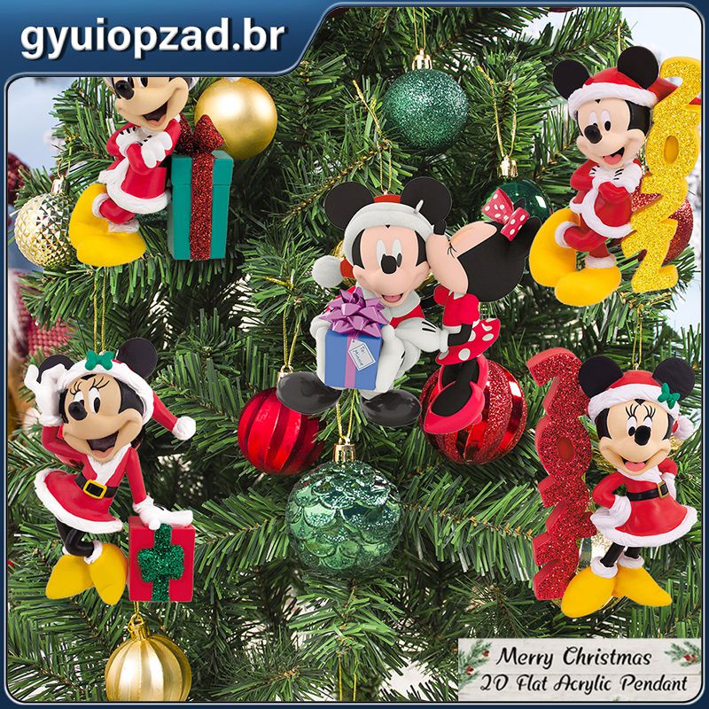 28Styles Pingente De Natal Decorações Da Árvore Disney Minnie Mickey Mouse  Cartoon Flat Hanging Ornamentos Decoração Em Casa | Shopee Brasil