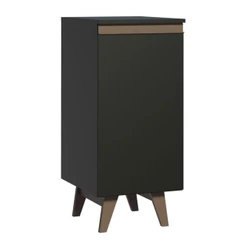 Balcão Armário de Cozinha 35 cm 1 Porta Preto Reims Madesa