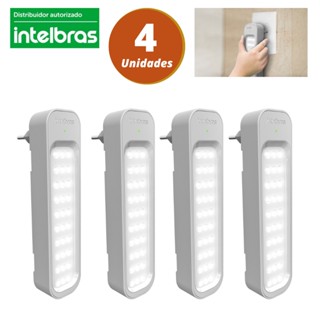 Kit 4 luminárias de Emergência Intelbras 30 leds Lea 150 Led Bivolt Branca em Oferta na Shopee