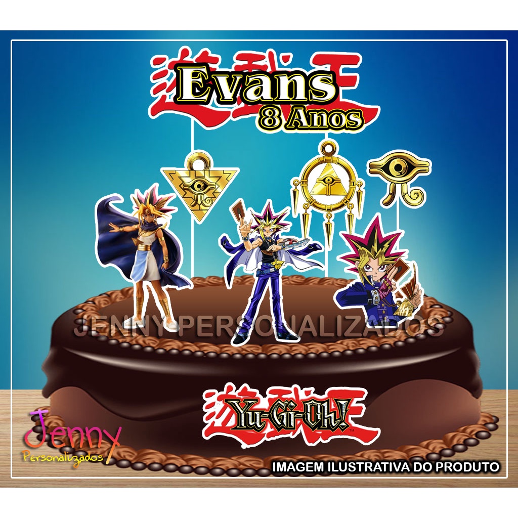 topo topper de bolo personalizado yu-gi-oh
