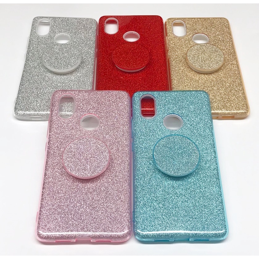 Capa Glitter Xiaomi Mi 8se Com Suporte Popsocket Capinha