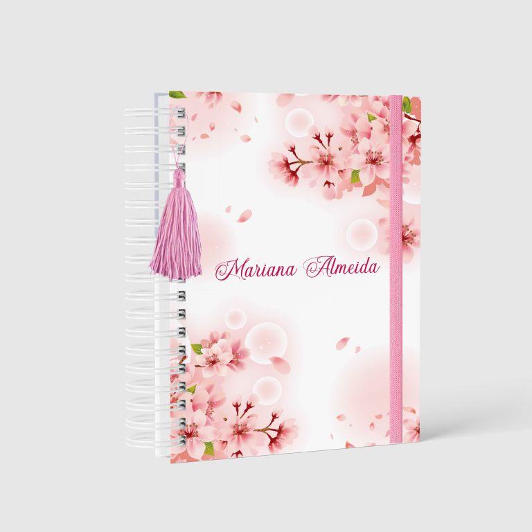 Agenda Personalizada Floral Sakura Rosa Com Nome | Shopee Brasil