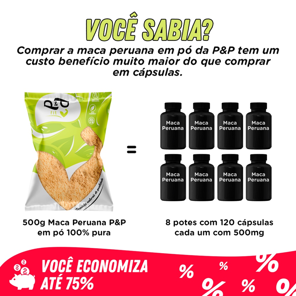 Maca Peruana Concentrada em Pó Premium 100% Original 500g P&P
