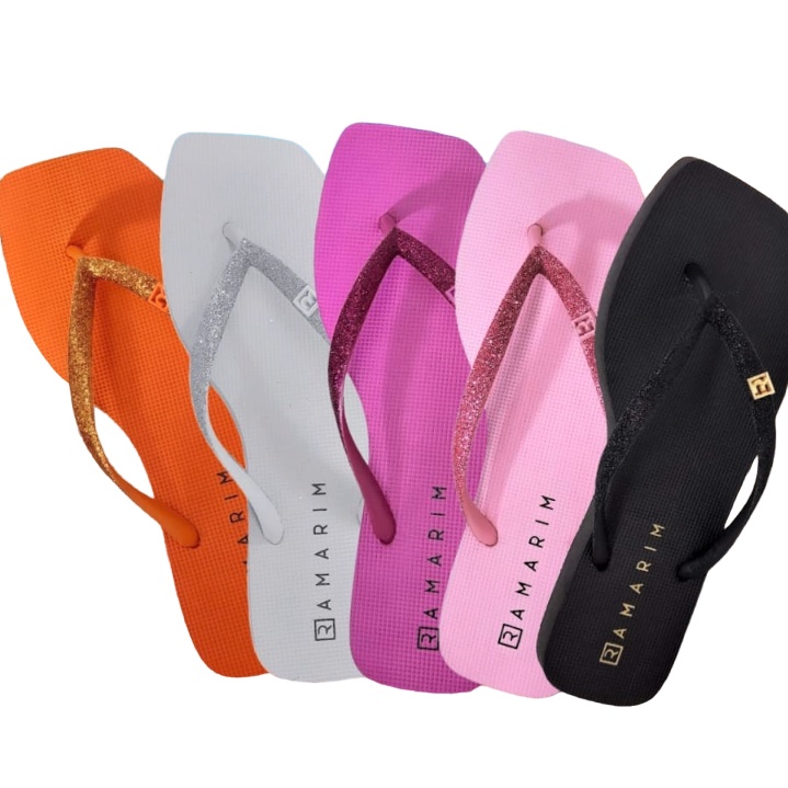 Chinelo De Dedo Feminino Tiras de Glitter Ramarim Coloridos Macio e Confortável 221233 Rasteira Delicada Leve Rasteirinha Brilho Shine Brilhosa Borracha Natal Ano Novo Festas Fim de Ano Branca Pink Rosa Claro Preto Dourado Marrom Laranja Bico Quadrado