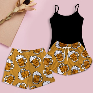 Kit Pijama Casal Baby Doll Preto Mais Shorts Samba Canção Masculino Bier em Oferta na Shopee