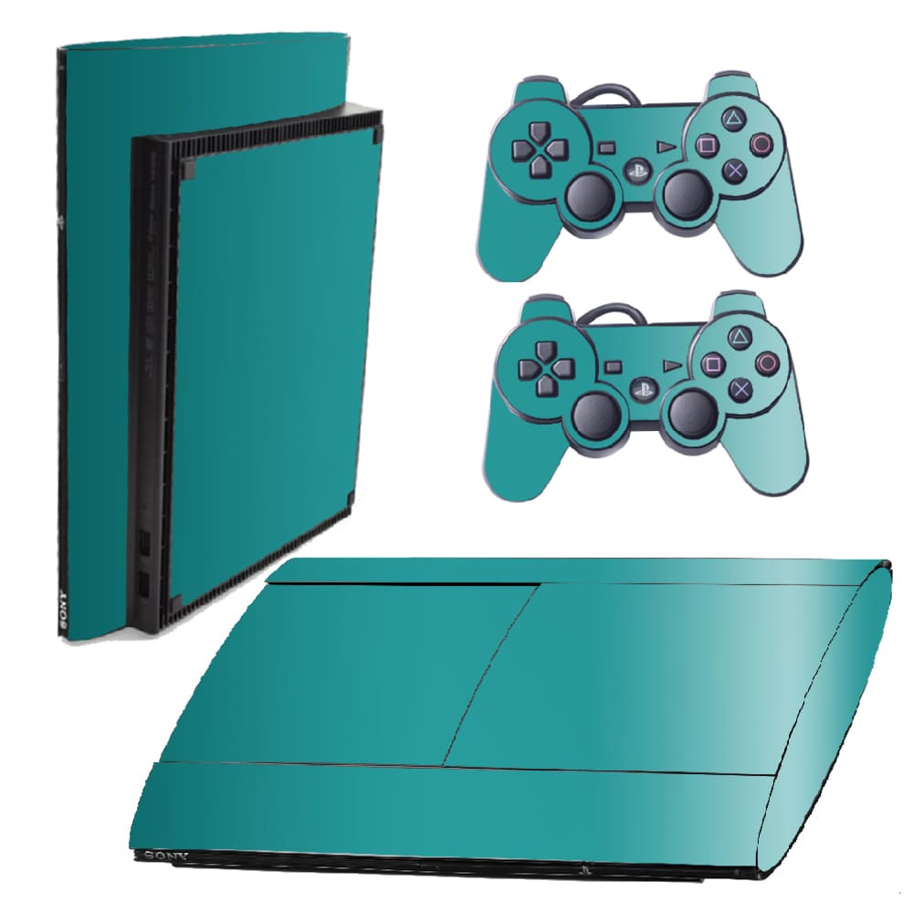 Skin PS3 Super Slim Playstation Adesivo Pelicula Protetora Brilho Cor Verde Dark