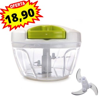 Processador Triturador Manual Alimentos 500ml Com 3 Lâminas Alta Qualidade