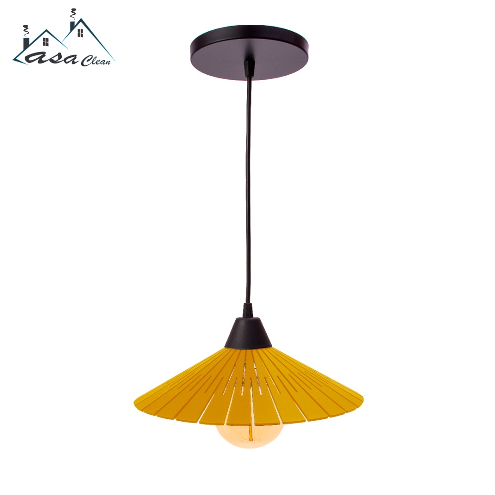 Luminária Pendente China em Madeira, Chapéu Chinês, Amarelo, Pendente Centro De Mesa, Iluminação, Decoração, Black Friday, Lustre, Lustre de Madeira, Pendente Colorido, Pendente Amarelo