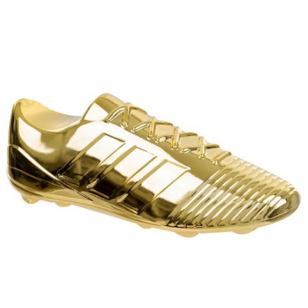 CHUTEIRA DE OURO DECORATIVA - CHUTEIRA DECORAÇÃO FESTA FUTEBOL MR