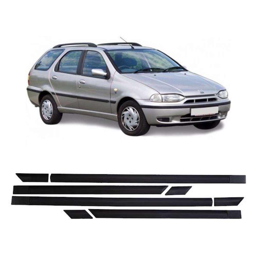 Jogo de Friso Lateral Palio Weekend 1996 a 1999 4 Portas Preto Original em Oferta na Shopee