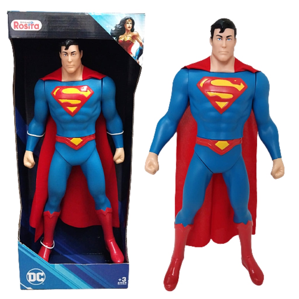 Boneco Superman Original 45cm Super Herois Liga Da Justiça Articulado Capa Em Tecido Novabrink