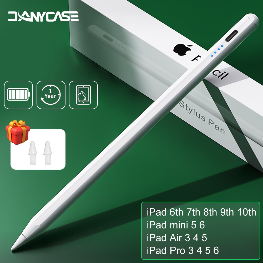 DANYCASE Caneta Stylus Com Inclinação De Palma Para Lápis De iPad 2 1 Pro 11 12.9 Air 4/5 7/8/9/10o Mini 5 6