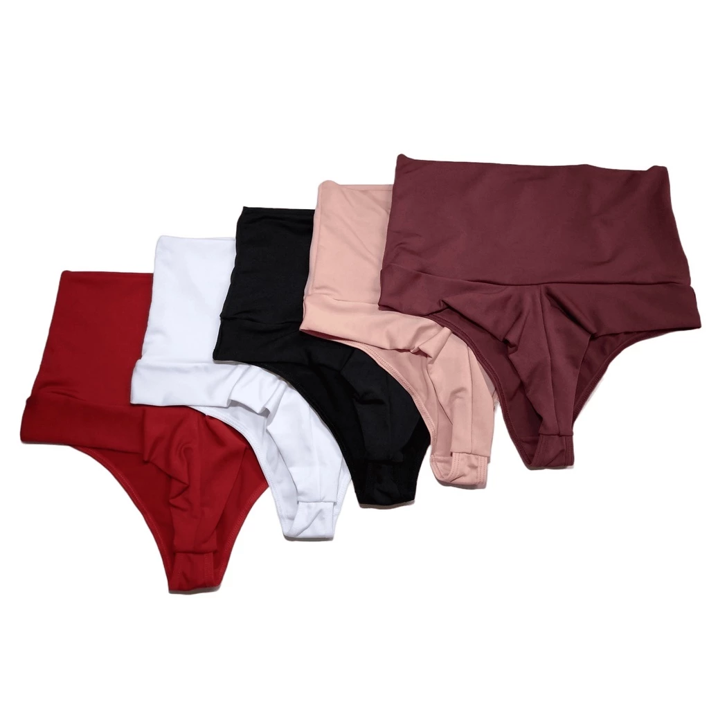 kit 5 calcinhas fio duplo modeladora cós alto duplo Lingerie feminina moda intima — imagem 1