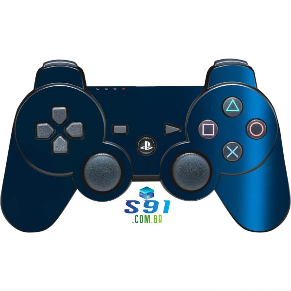 Adesivo PS3 Controle Playstation Skin Pelicula Protetora Brilho Cor Azul Dark
