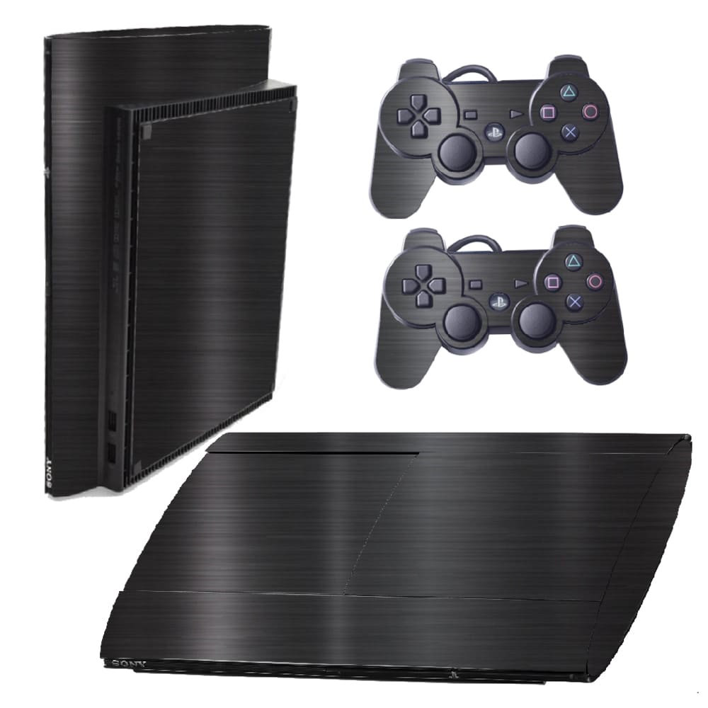 Skin PS3 Super Slim Playstation Adesivo Pelicula Protetora Cromo Dark Escovado