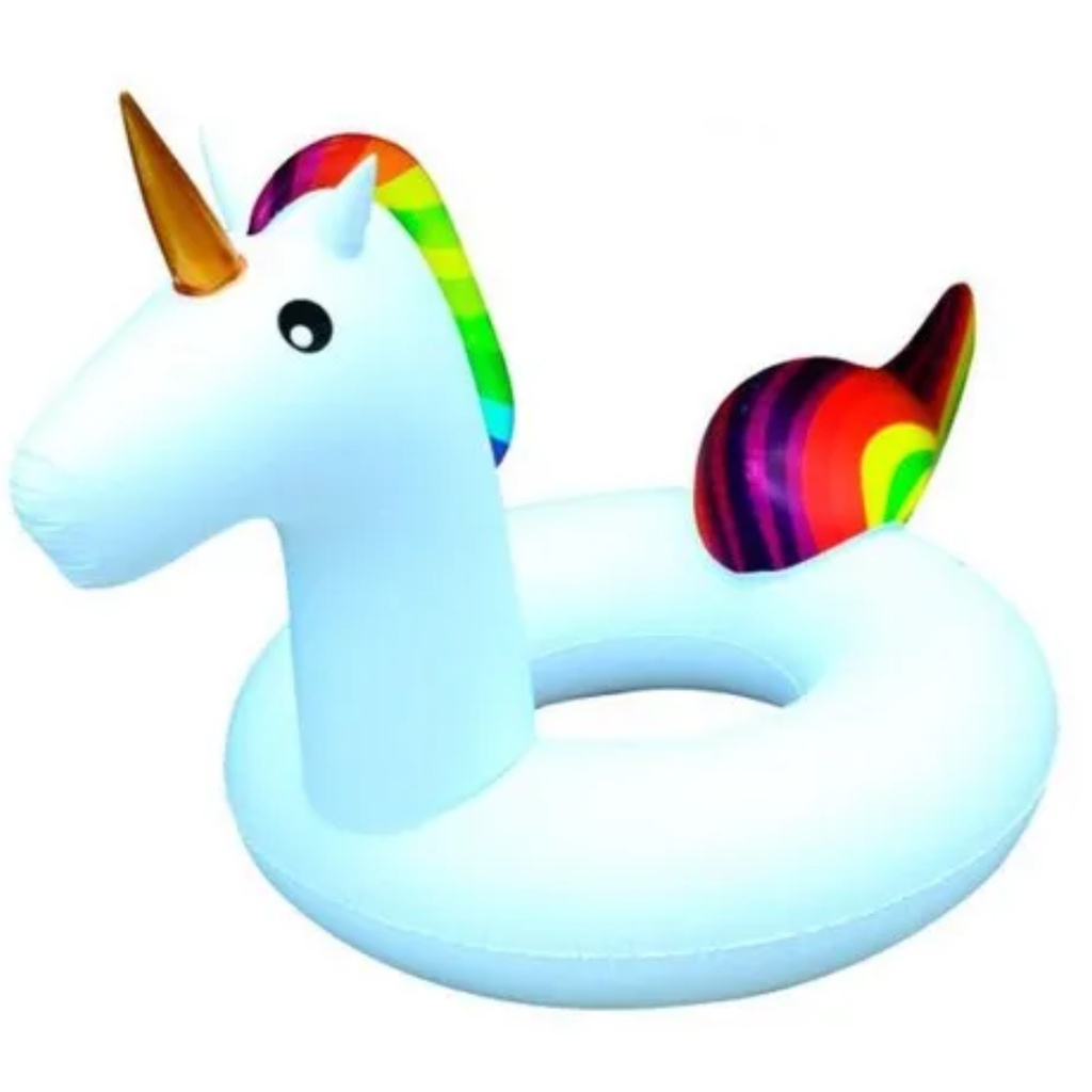 Boia Inflavel Unicornio Gigante 120cm Acessório Divertido Adulto Para Piscina Nadar Verão Praia Mar Hidro Natacao