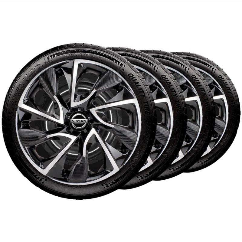Jogo 4 Calotas Ds4 Aro 15 Black Silver Nissan March Versa