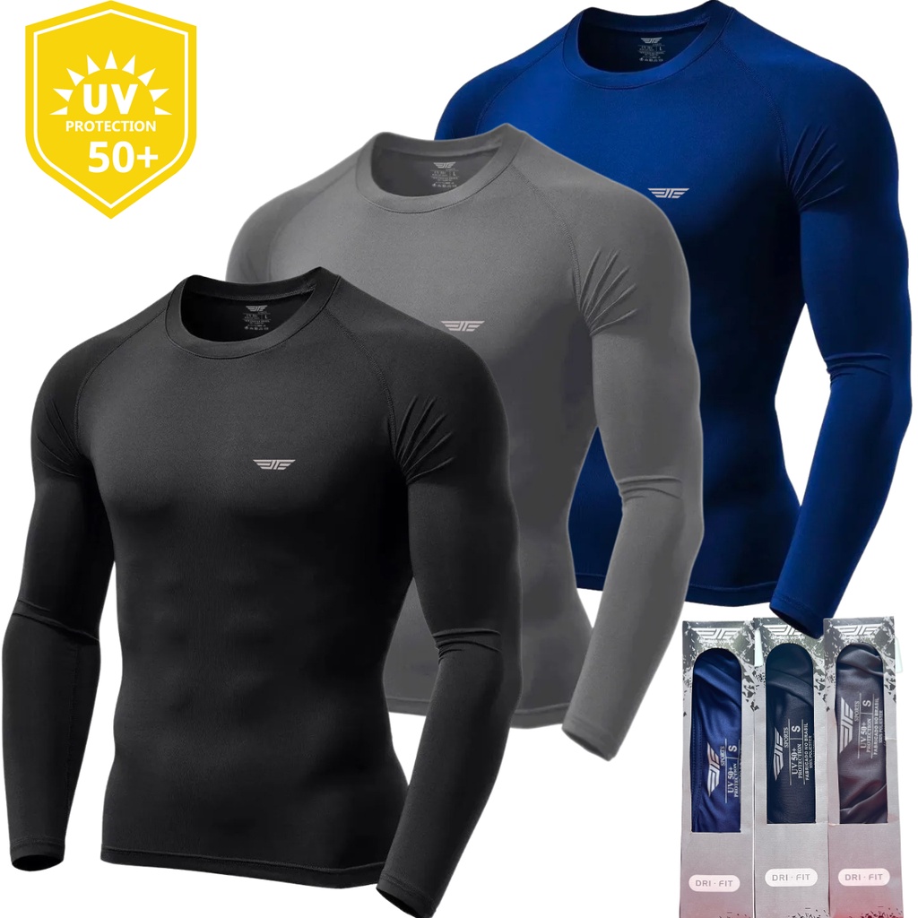 Kit 3 Camisetas UV Térmica Proteção Solar UV 50 Segunda Pele - Corre Que Ta  Baratinho
