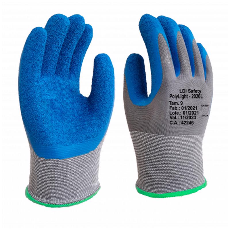 Luva de Segurança Antiderrapante Emborrachada Pedreiro Construção POLYLIGHT 2020L em Oferta na Shopee