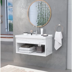 Gabinete Banheiro Armario Cuba Pia 100% Mdf - Zoff 60 cm