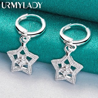 URMYLADY 925 Sterling Silver Star Brincos Eardrop Para Mulheres Noivado Moda Joias
