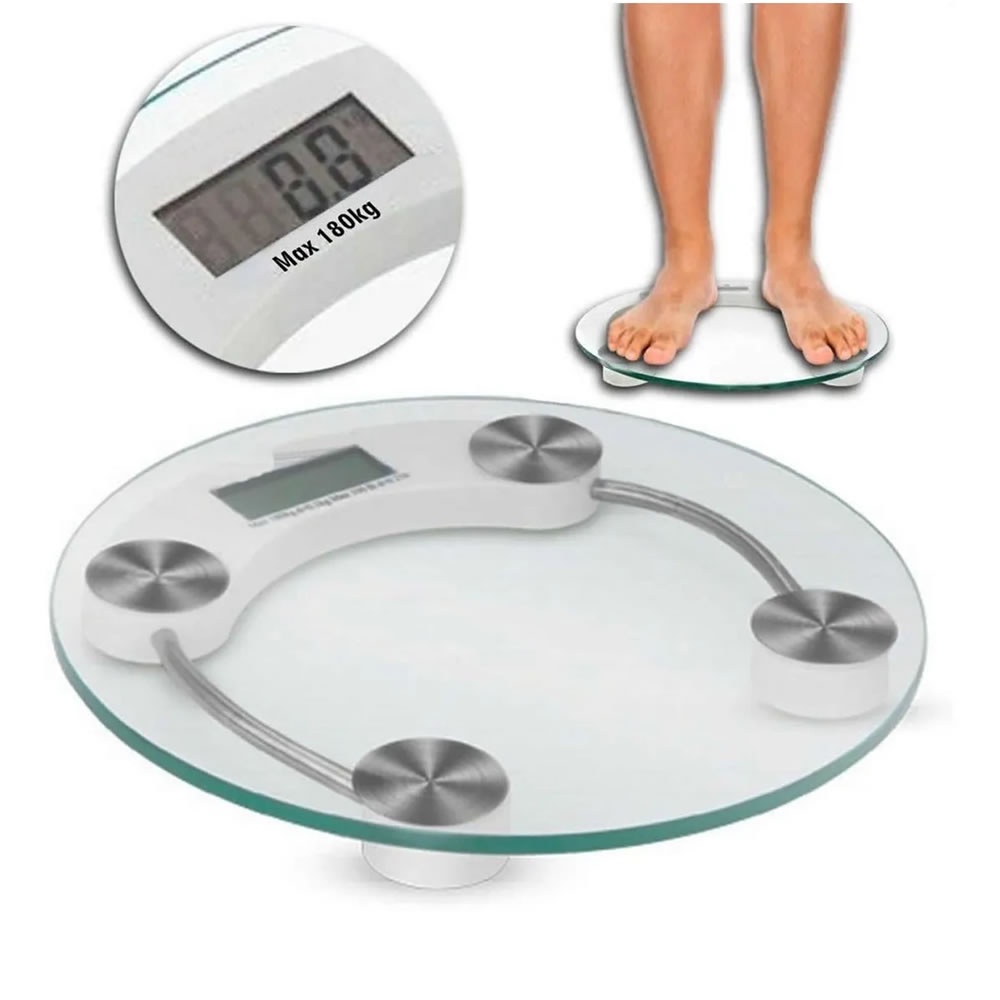 Balança Digital Banheiro Peso Corporal Vidro Temperado 180k | Shopee Brasil