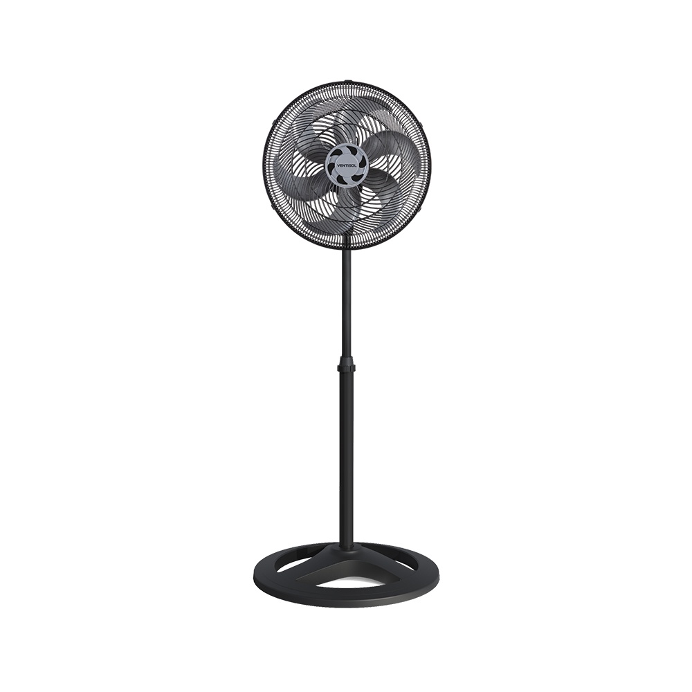 Ventilador de Coluna Preto 40cm Turbo 6 Pás Oscilante Ventisol - 127v e 200v