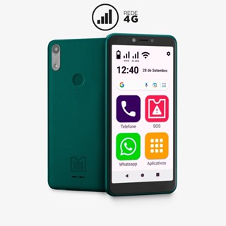 Celular ObaSmart Conecta verde 4G 64GB fácil de usar Obabox - OB027