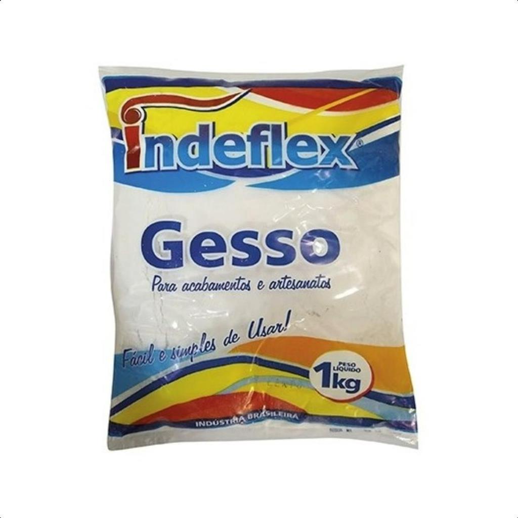 Gesso Em Po Branco 1kg Secagem Rapida Indeflex