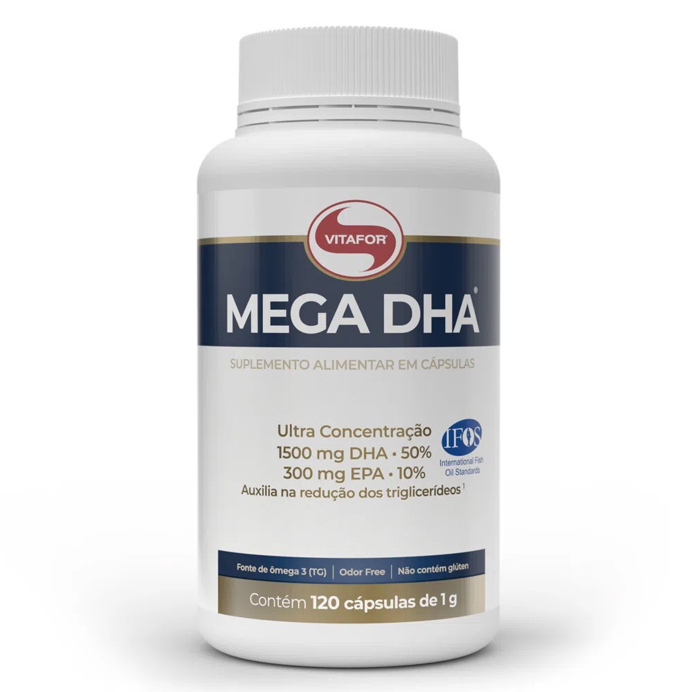 Mega DHA 1500mg + EPA 300mg - Vitafor - Omega 3 120 Caps A24-2401722