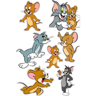 Adesivo Tome Jerry cartela com 7 imagens de 9x5 Apenas Temos a pronta entrega chega rapidinho. Só destacar em Oferta na Shopee