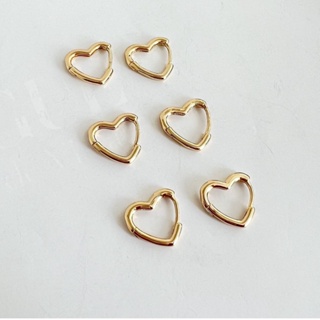 Brinco Trio Coração Fino Liso Banhado a Ouro 18k Dourado Antialérgico em Oferta na Shopee